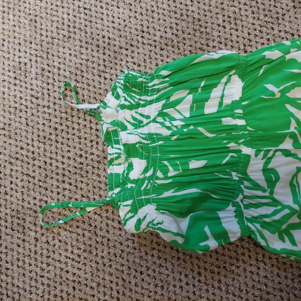 Lilly Pulitzer Target 20th Anniversary Green White Palm Jumpsuit Kids XL